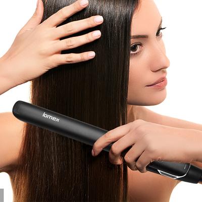 China Tourmaline Fast Ceramic Luster Heating Metal Mini Anti Scalding Electric Hair Coating Straightener and Rotating Curling Wand for sale