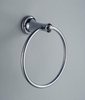 China Factory direct modern bathroom accessories wall mounted zinc alloy diamond-encrusted towel ring for sale