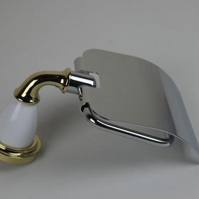 China Modern Factory Direct Toilet Paper Holder Toilet Zinc Alloy Gold Plated Toilet Paper Holder Rack With Shelf for sale