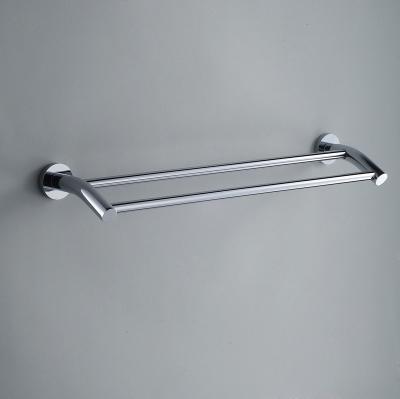 China Bathroom Rust Resistant Towel Rack Double Towel Rail Rack Zinc Alloy Bathroom Chromed Metal Accessories for sale