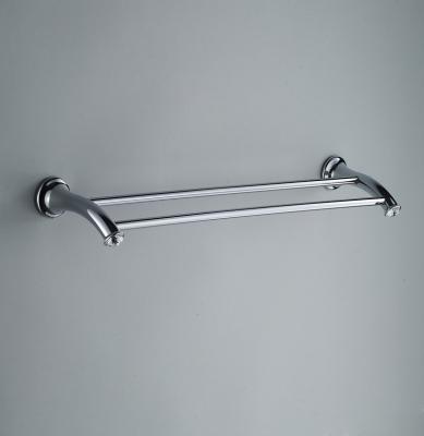 China Factory direct hotel bathroom wall mounted accessories double rod zinc alloy diamond-encrusted towel rack for sale