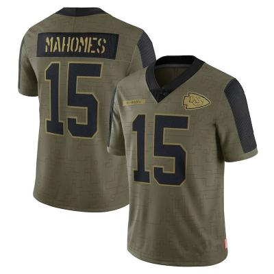 China Anti-Bacterial Wholesale Patrick Mahomes #15 Kansas City 2021 Salute To Service Stitched USA Football Team Limited Player Jersey - Olive for sale