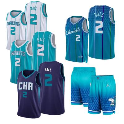 China Anti-Bacterial Wholesale LaMelo Ball Charlotte Basketball Jerseys 2 Draft First Round Pick Stitched USA Basketball City Edition Teal Uniform for sale