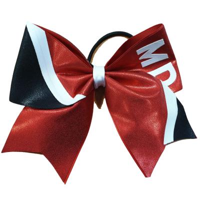 China Shiny metallic all star hair bows and cheerleading bows for cheerleaders with factory price for sale