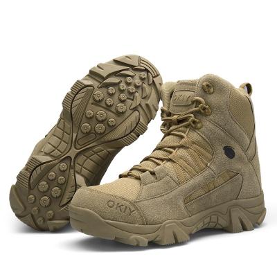 China Shock Absorbing Men's Combat Shoes Outdoor Shock Absorbing Hard-Soled High-Waist Training Special High-Top Tactical Boots Increasing Botas for sale