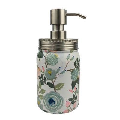 China Foam Soap Dispenser INEEDU VINTAGE FLOWER Hand Sanitizer Liquid Soap Dispenser Stainless Steel Mason Jar VINTAGE FLOWER for sale