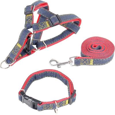 China Pet Traction Rope Cowboy Chest Strap Dog Traction Collar Costume Padded Warm Dog Leash S M L for sale