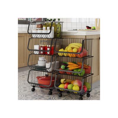 China Fruit Basket Multifunctional Vegetable Wire Good Quality Metal Organizer Light Weight Shelving Basket for sale