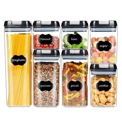 China Fridge Organizer Food Storage Rack Stackable Plastic Sustainable Set of 7 Food Storage Bins with Handles for Office Store Plastic Type for sale