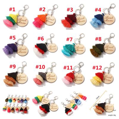 China Faux Fur Ball Pompom Chains Antlers Chip Bag Pendant Charm Keychain MOM Three-Layer Cotton Yarn Tassel Keychain BEST for sale