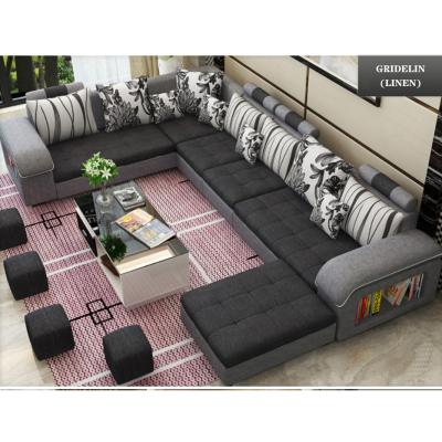 China U-Shaped Sling Furniture Chaise Lounge Recliner Sectional L Corner Sofa Upholstered Modern Sofa Fabric Living Room Sets Shape Corner Couch for sale