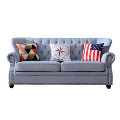 China Classic Chesterfield SOFA fabric sofa set 1+2+3 couches koltuk loveseat living room set tweed and British country style for sale