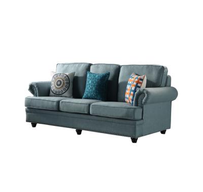 China Chesterfield SOFA classic British style blue sofa set 1+2+3 couch koltuk loveseat lounge sets with nailhead trim for sale