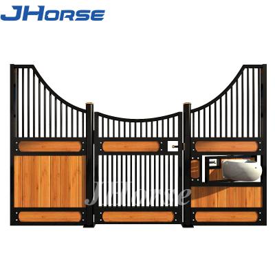 China 3meter European Horse Stalls Black Galvanized Metal Aluminum Material for sale