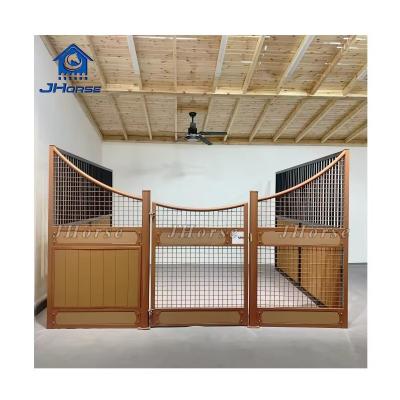 China Custom Bamboo Horse Stable With Swing/Sliding Door Weatherproof Steel Bamboo Construction for sale