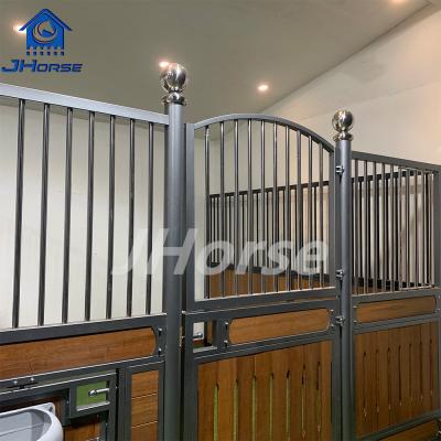 China Customizable European Horse Stalls Elegant Swing/Sliding Doors Steel Wood Materials with Powder Coated for sale