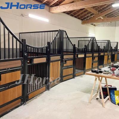 China Weatherproof 2.2m Height European Horse Stalls With Plastic Wood Swing Door for sale