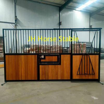 China Custom-made Economical Horse Stall Panels with V-Yoke Window Sliding Door for sale