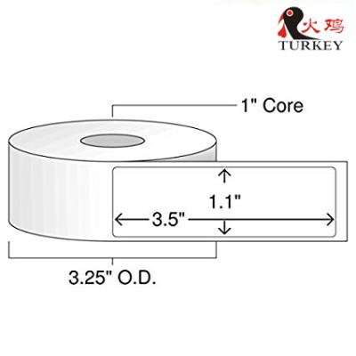 China 1 Inch Heat Sensitive Core - 3.5 x 1 Compatible Zebra Direct Updrafts Score 10 Rolls for Zebra Desktop Printer GC420d GC420t GK420d GK420t for sale