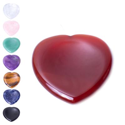 China China Rose Quartz Worry Stones Natural Heart Shaped Love Gemstone Wiccan Reiki Therapy and Healing Energy Crystals for Jewelry Making for sale