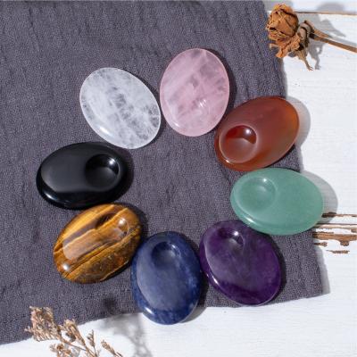 China China High Quality Palm Thumb Pocket Oval Shape Rose Quartz Worry Crystal Gemstone Pockets Stones Therapy Meditation Anxiety Relief for sale