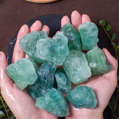 China China Fengshui Green Rough Polished Flourite Stone Semiprecious Crafts For Wiccan Collection Healing Spiritual Stone for sale