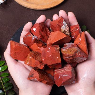 China China Jasper Rough Crystal Red Precious Gemstone for Plants Ornament Healing Therapy Emotion Individual Culture or Anxiety Relief Tool for sale