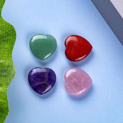 China China Natural Red Green Therapy Love Gemstone Aventurine Jasper Amethyst Pink Heart Stone Crystal Chakra Love Stone Healing for Decor for sale