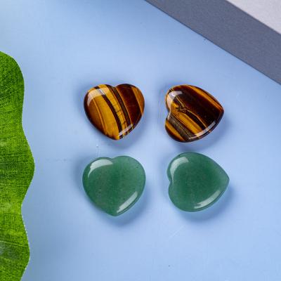 China China Crystal Therapy Gemstone Natural Green Aventurine Tiger Eye Heart Chakra Healing Love Stone For Energy Meditation for sale