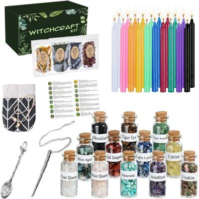 China China Customize Witchcraft Kit With Mini Wishing Bottle Crystal And Dry Herbs Wiccan Spiritual Supplies For Beginners Starter Set for sale