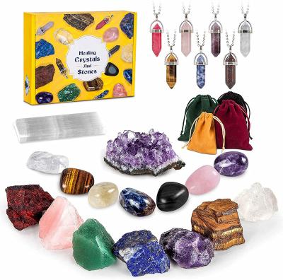 China China Customize Amazon Hot Sale Natural Crystals Stone Set Healing Meditation Set For Yoga Witchcraft Beginners for sale