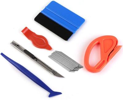 China Vinyl Installation & Wallpaper decoration & Sticker Car Window Tinting Tool Kit Including Edge Trimmer, Felt Squeegee, Mini Soft Corner Squeegee, Retractable Knife and Extra Blades for sale