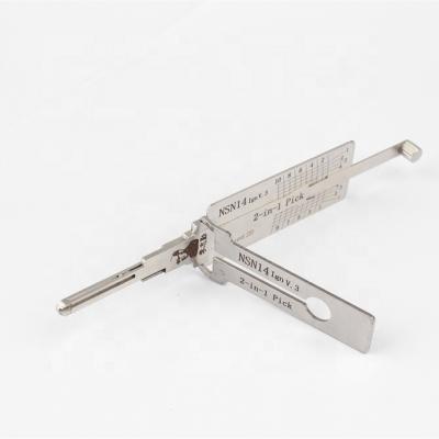 China Metal TSNEW lishi 2 in 1 tool NSN14 NSN11 HYN11 HY15 HY16 HY17 HU87 HU49 MIT11 lishi 2-in-1 lock pick for sale