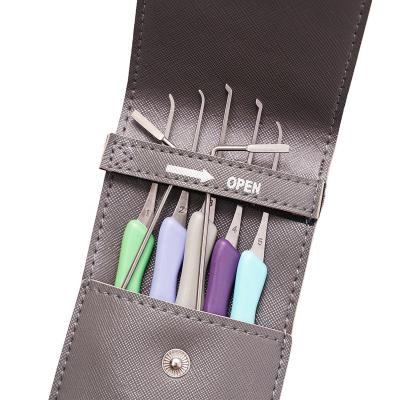 China Car Locksmith Tools TSNEW HUK Exquisite 5-piece leather bag feather color single hook/locksmith color single hook for sale