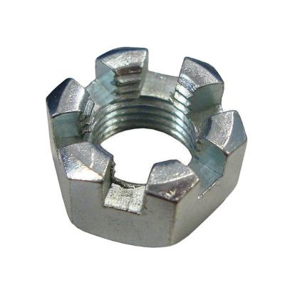 China DIN935 General Industry Castle Nut Hex Slotted Hex Nut With Groove Carbon Steel Galvanized Galvanized for sale