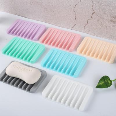 China Viable Sink Tray For Kitchen And Bathroom Silicone Soap Dish Spoon Rest Draining Dish Mat Pad Tray for sale