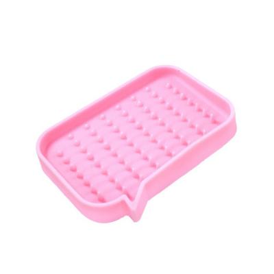 China Sustainable Silicone Soap Dish With Drain Hole Tray For Shower Bar Soap Holder Soap Dishes For Bathroom for sale