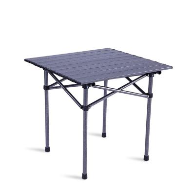 China Modern Lightweight Aluminum Folding Square Tables Roll Up 4 Person Head Compact Table With Carry Bag For Outdoor Camping, Picnic for sale