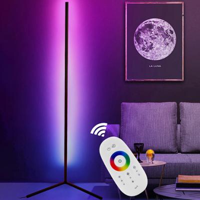 China Modern Indoor Home Decor Smart Corner Floor Standing Floor Lamp Lighting Stand Modern Floor LED RGB Light Floor Lamps for sale