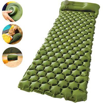 China Hybrid Type Built-in Inflator Pump Up Outdoor Lightweight Air Bed Mattress Inflatable Air Bed for sale