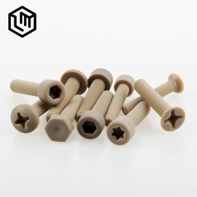 China Construction Equipment LUmiao CNC Machining Custom Peek Plastic Construction Miscellaneous Screws for sale