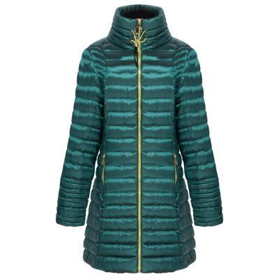 China 2022 Fashion Aqua Green Custom Waterproof Shiny Warm Hooded Jackets Long For Ladies Long Plus Size Women Jackets And Winter Stripper Coat for sale