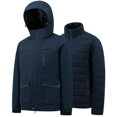 China 3 Anti-wrinkle Men's Raincoats in 1 Windproof Ski Jacket Parka Warm Winter Coat Snowboarding Jackets with detachable stripper at the bottom of the coat for sale