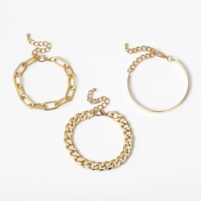 China New Hip Hop punk alloy exaggerated jewelry bracelet fashion gilded female gold bracelet accessories B-0808 for sale