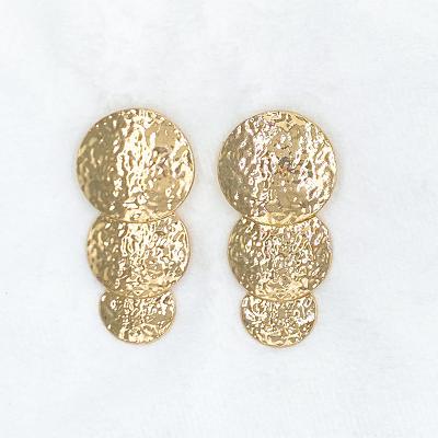 China Fashion Round Drop Earrings E0722 Three Of The Long Disc 2021 Fashionable Geometric Round Women Earrings for sale