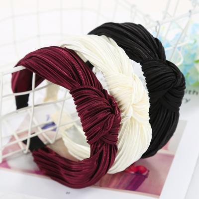 China Elegant Headwear Hair Accessories Women's Headbands H10077 Fashional Pretty Lady Lady Solid Knotted Headbands Girl for sale