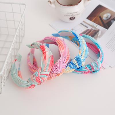 China Pleated Lady Girl's Pretty Fashional Pretty Fashional Pastel Ombre Knotted Headband Headbands Hair Wrap H10078 for sale