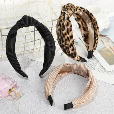 China Lady Wholesale Fashional Hair Accessories Pretty Decorated Fashion Leopard Bow Headband For Women H10085 for sale