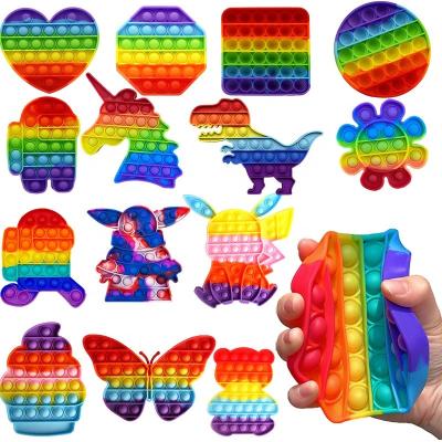 China Stress Release Toy Educational Autism Relief Anxiety Stress Toys Pack Single Bubble Toy Set Fidget Silicone Push Sensory Toy for sale