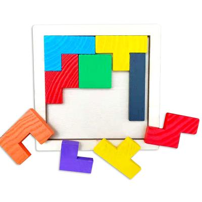 China Toy Diamonds Shape Learning Jigsaw Educational Irregular Children Wooden Jigsaw Puzzle Blocks for sale